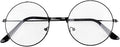GroveEs Round Eyeglasses,Durable Black Metal Frame Eyeglasses with Clear Lens,Retro Glasses Decorative Accessories for Women Men Outfit Decor Fancy Dress Parties