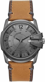 Master Chief Series Watch for Men, Three Hand Date Movement with Stainless Steel or Leather Strap