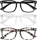 Reading Glasses for Women Blue Light Blocking Glasses Filter UV Square Readers Glasses for Men and Women 3 Pack Reader +1.50