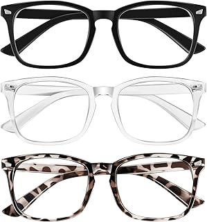 Reading Glasses for Women Blue Light Blocking Glasses Filter UV Square Readers Glasses for Men and Women 3 Pack Reader +1.50