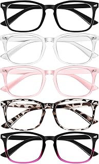 Okany Blue Light Blocking Computer Glasses for Women,Men, Lightweight Anti Glare Eyeglasses 5 Pack