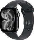 Apple Watch Series 11 GPS 46mm Smartwatch with Jet Black Aluminium Case with Black Sport Band M/L. Sleep Score, Fitness Tracker, Health Monitoring, Always-On Display, Water Resistant