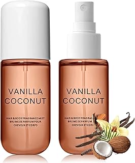 1Pcs Coconut Vanilla Hair Perfume and Body Spray for Women - All-Day Light Fragrance Mist for Hair & Skin - Concentrated Body Spray with Essential Oils