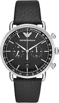 Emporio Armani Watch for Men, Quartz 2 sub dial Chronograph Movement and 43mm Case Size with Leather Strap