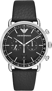 Emporio Armani Watch for Men, Quartz 2 sub dial Chronograph Movement and 43mm Case Size with Leather Strap