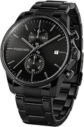 Mens Watches Fashion Minimalist Business Heavy Duty Stainless Steel Waterproof Chronograph Quartz Watch with Auto Date