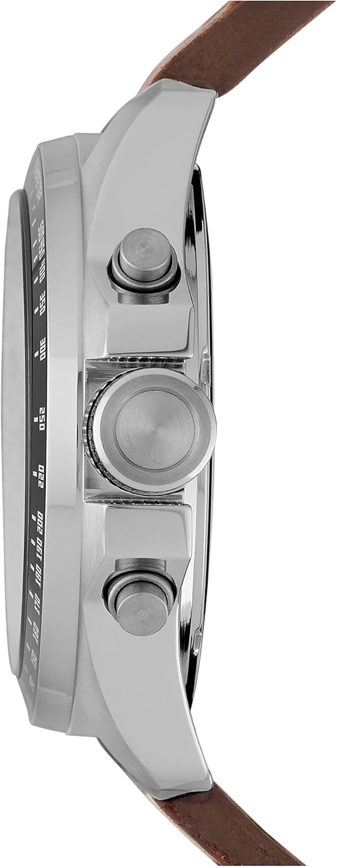 Decker Watch for Men, Quartz Chronograph Movement with Leather Strap.