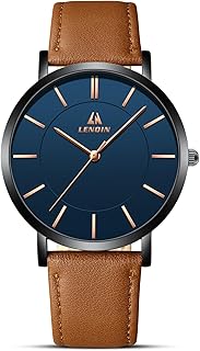 Mens Watches Watches for Men Analog Quartz Watch 30M Waterproof Men's Wrist Watches Fashion Business Mens Designer Watch Leather Band