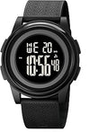 Ultra-Thin Minimalist Sports Waterproof Digital Watches Men with Wide-Angle Display Rubber Strap Wrist Watch for Men