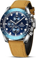 Mens Watches Analog Quartz Watch for Men Casual Fashion Business Waterproof Men's Wrist Watches with Leather Strap