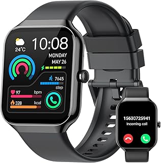 Smart Watch for Men Women Answer/Make Calls, 1.96"HD Touch Screen 2026 New FitnessTracker Watch with Heart Rate/Sleep Monitor/Step Counter, 113+ Sport Mode, IP68 Waterproof Smartwatch for Android/iOS