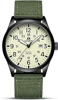 Mens Watches Military Watch Analog Quartz Watches for Men Waterproof Men's Wrist Watch with Date Nylon Band Army Tactical Sportswatch