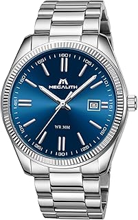 Analogue Watches for Business Men: Waterproof Date Watch with Stainless Steel Strap - Stylish Dress Style Wristwatch for Work Daily Wear - Gifts for Office Gents
