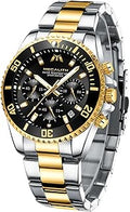 Mens Watches Chronograph Stainless Steel Watches for Men Waterproof Designer Mens Wrist Watches Dress Luminous Date Quartz Watch, Gifts for Men