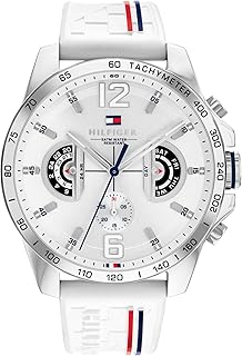 Analogue Multifunction Quartz Watch for Men with Silicone, Stainless Steel or Leather Bracelet, Day & Date Sub-Dials, 5ATM Water Resistant