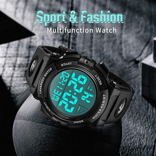 Digital Watch, Mens Digital Watch Military Watches for Men 5ATM Waterproof Outdoor Sports Watch with Light/Alarm/Date/Shockproof/Chronograph, Gift