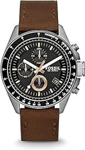 Decker Watch for Men, Quartz Chronograph Movement with Leather Strap.