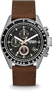 Decker Watch for Men, Quartz Chronograph Movement with Leather Strap.