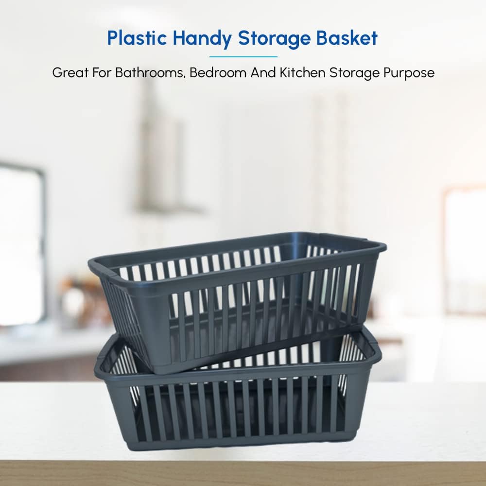 ACCURATE Plastic Storage Baskets Set of 10 Silver 30cm