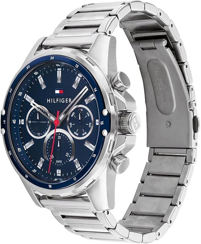 Analogue Multifunction Quartz Watch for Men with Stainless Steel Bracelet or Silicone Strap