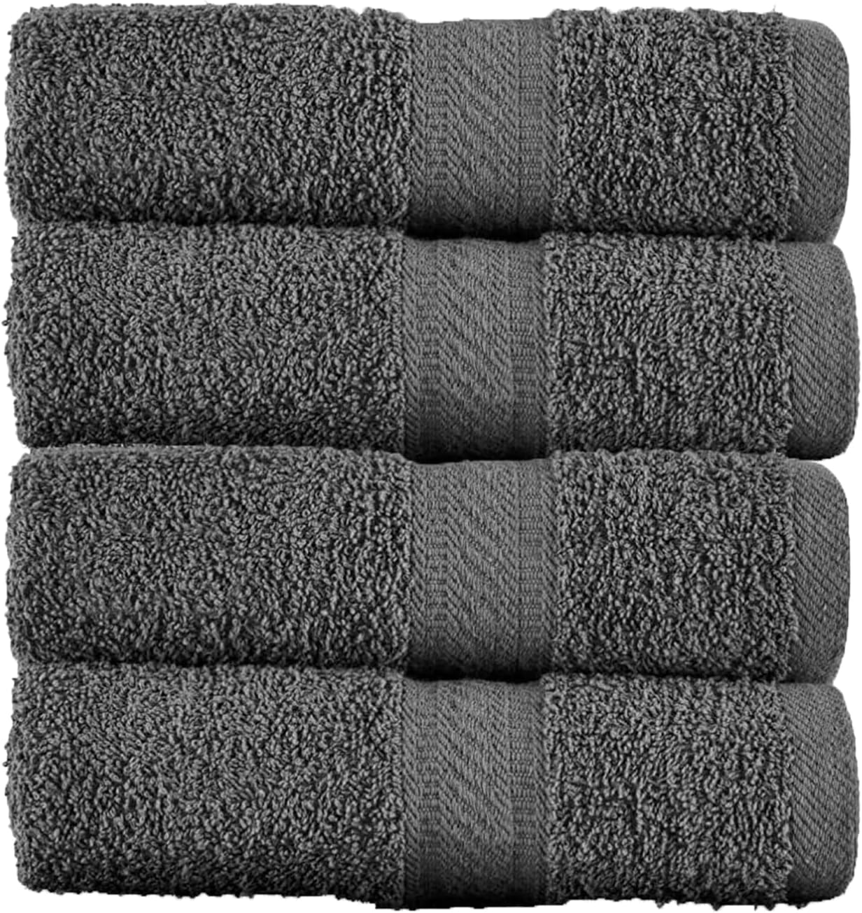 SweetNeedle 4-Piece Bath Towel Set – 100% Cotton, Quick Dry, Highly Absorbent, 70x140 cm, Charcoal