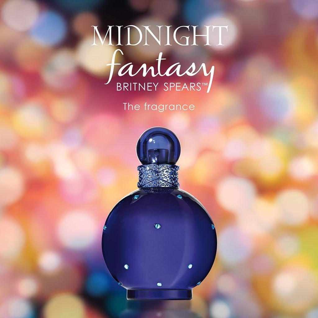 Britney Spears Midnight Fantasy 30 ml – Eau de Parfum for Women – Floral Amber Fruity Fragrance – Notes of Exotic Plum, Velvet Iris and Amber – Midnight Blue Bottle