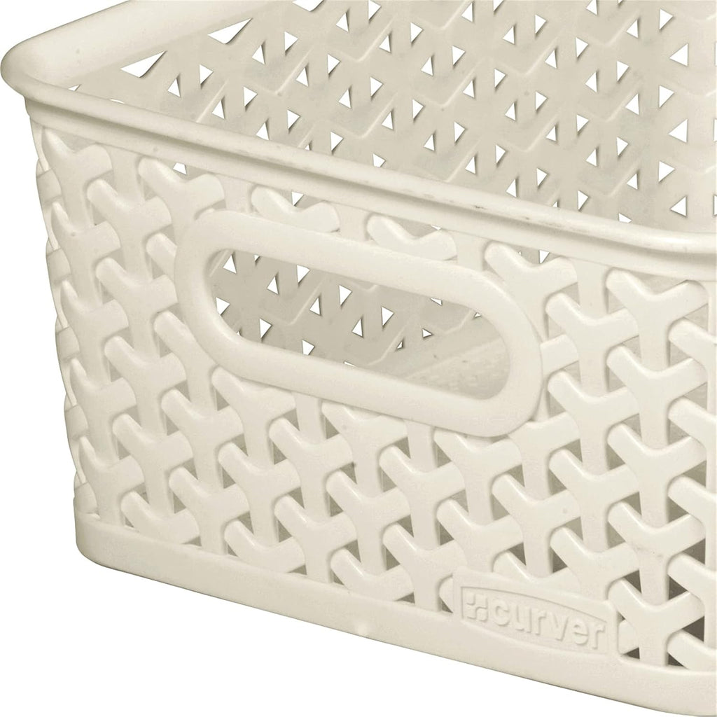 Curver My Style 4L Stackable Storage Baskets Cream Set of 4