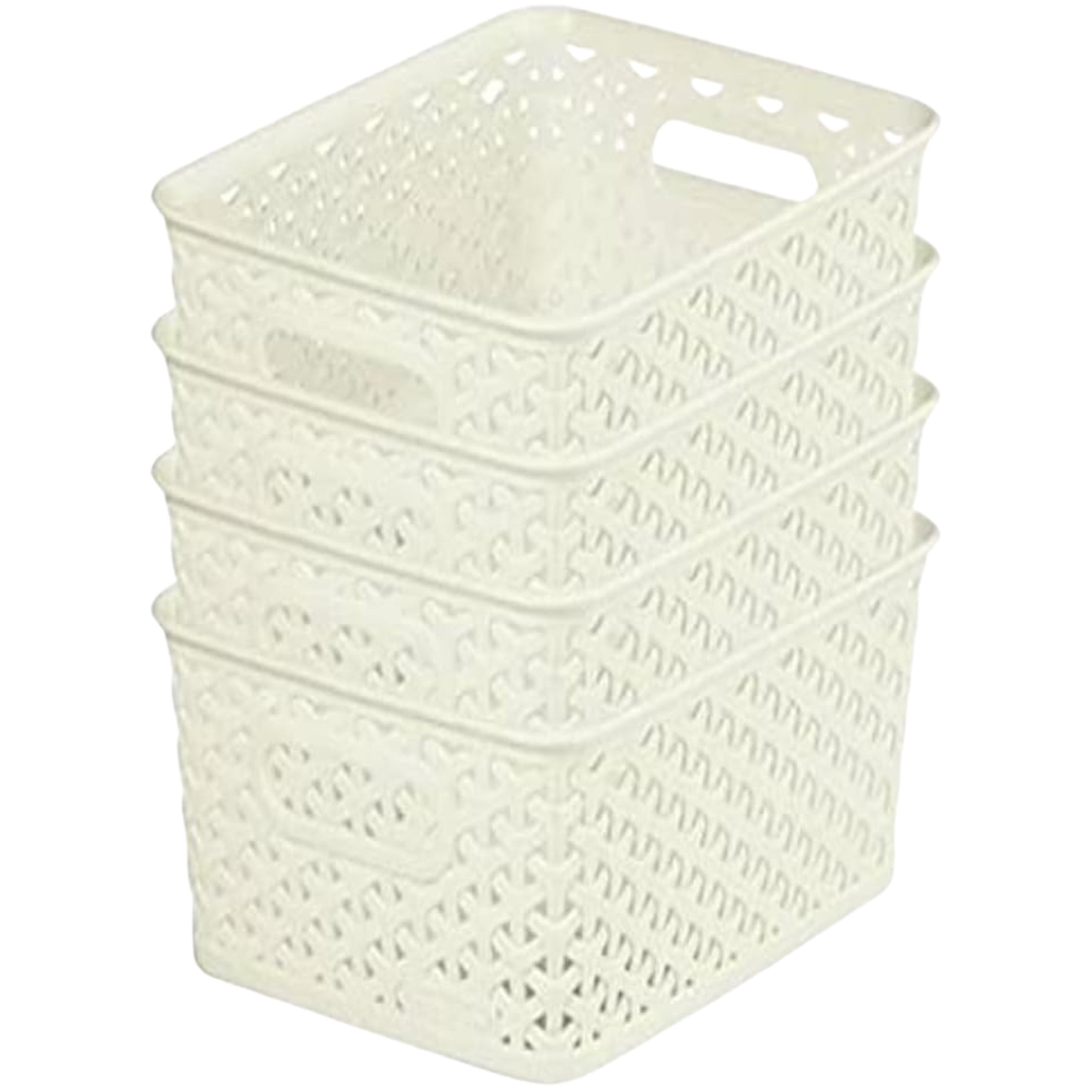 Curver My Style 4L Stackable Storage Baskets Cream Set of 4