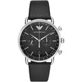 Emporio Armani Watch for Men, Quartz 2 sub dial Chronograph Movement and 43mm Case Size with Leather Strap