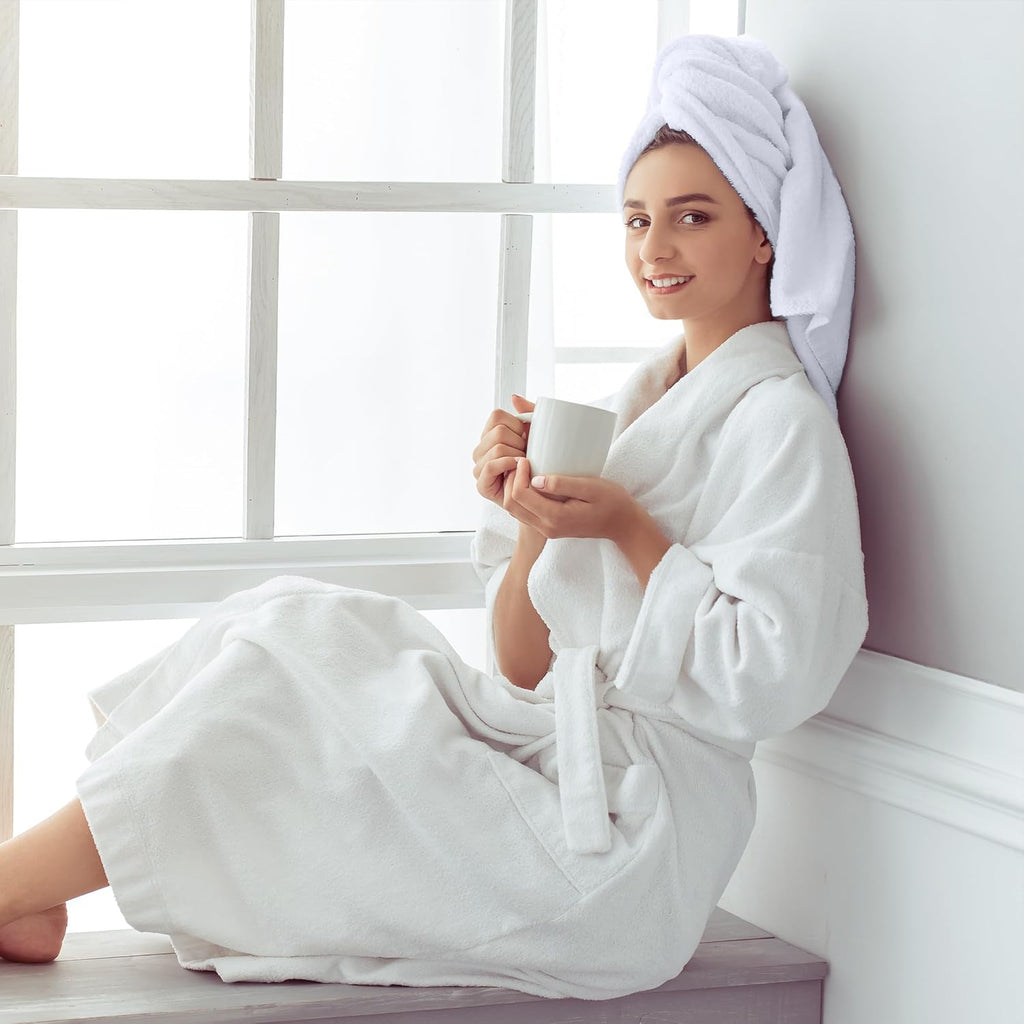 Utopia Towels 6 Pack Bath Towel Set – 100% Ring Spun Cotton Quick Dry White Towels 60x120cm