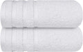 Infinitee Xclusives Bath Towels Set of 2 – 100% Ring-Spun Cotton Soft Absorbent Towels 70x140cm White