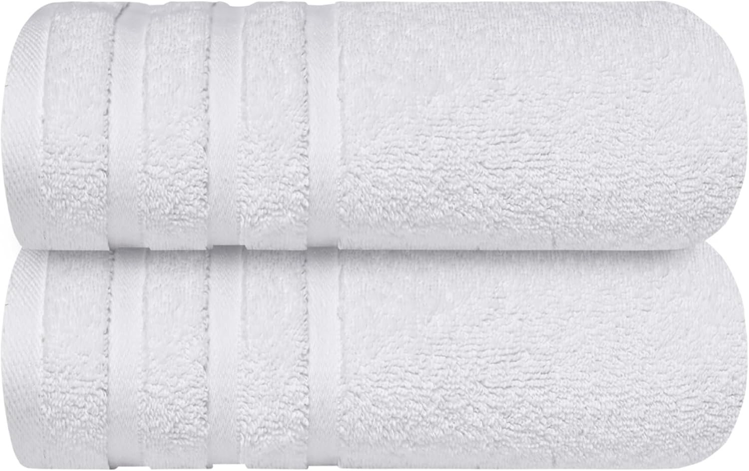 Infinitee Xclusives Bath Towels Set of 2 – 100% Ring-Spun Cotton Soft Absorbent Towels 70x140cm White