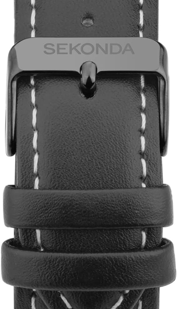 Fly Men's 42mm Pilot Watch Alloy Case Analogue Display Date Window Leather Strap 50m Water Resistant