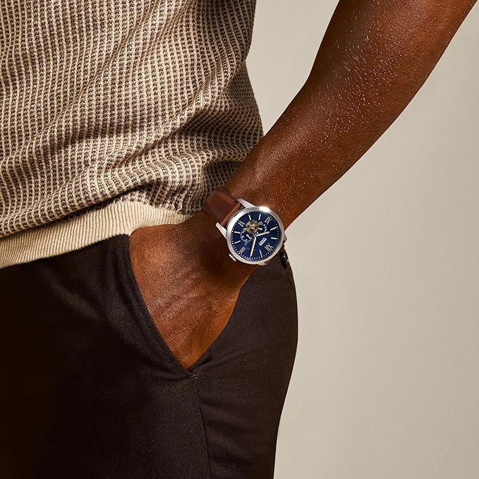 Fossil Townsman Watch for Men, Mechanical Automatic Movement with Stainless Steel or Leather Strap