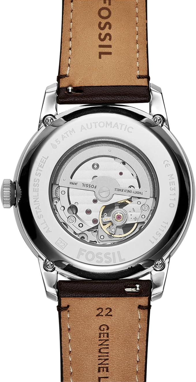 Fossil Townsman Watch for Men, Mechanical Automatic Movement with Stainless Steel or Leather Strap