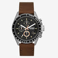 Decker Watch for Men, Quartz Chronograph Movement with Leather Strap.