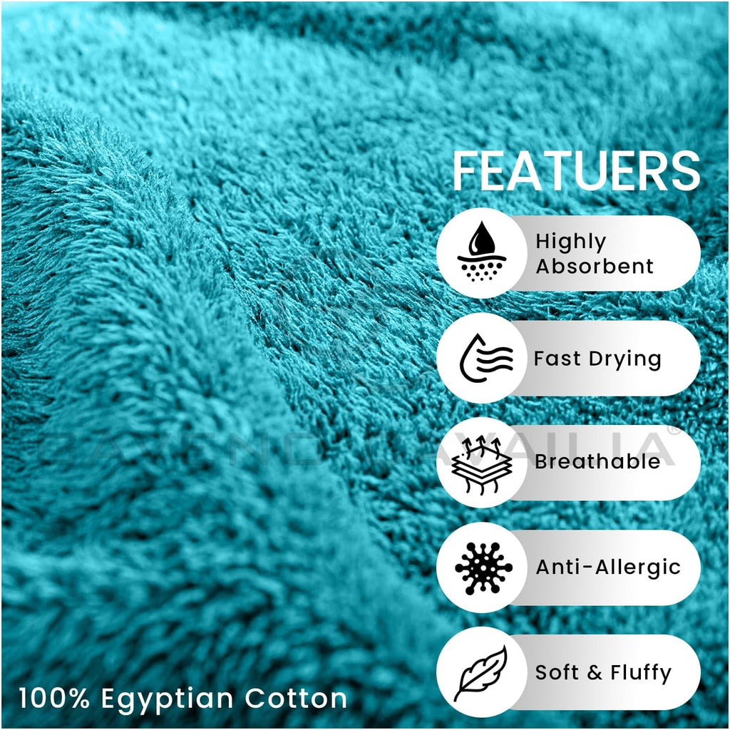 GC GAVENO CAVAILIA 8 Piece Cotton Towel Set – Quick Dry Highly Absorbent Teal Bathroom Towels