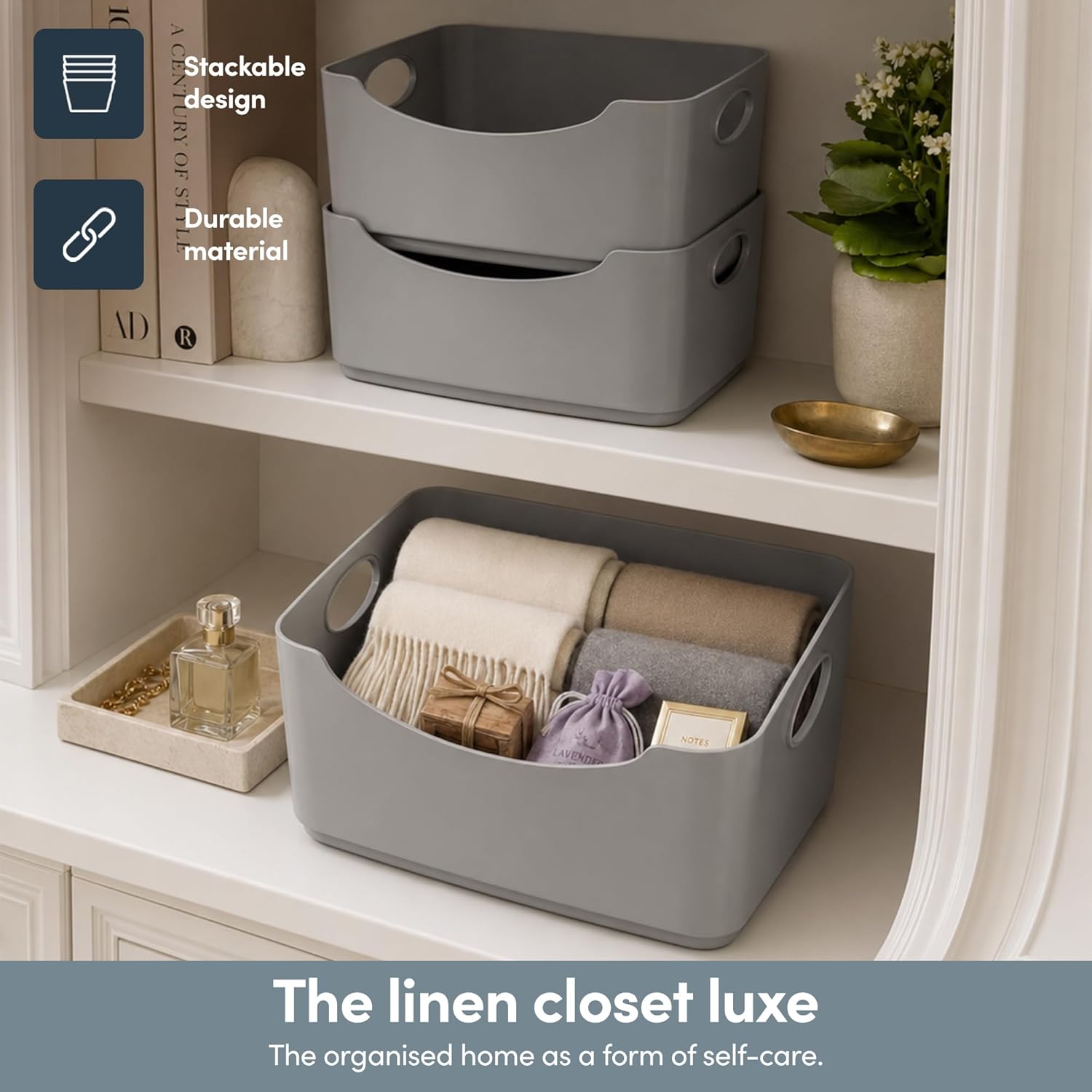 KEPLIN 5Pack Storage Baskets BPA-Free Dishwasher Safe Kitchen Organiser
