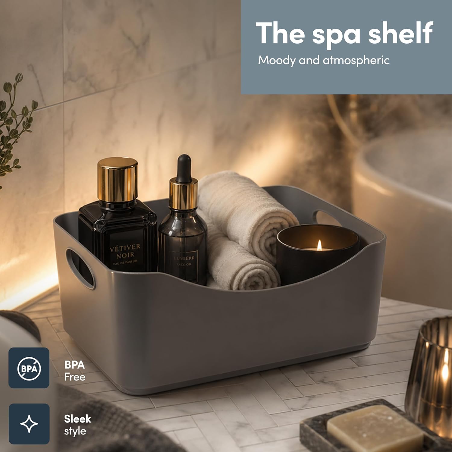KEPLIN 5Pack Storage Baskets BPA-Free Dishwasher Safe Kitchen Organiser