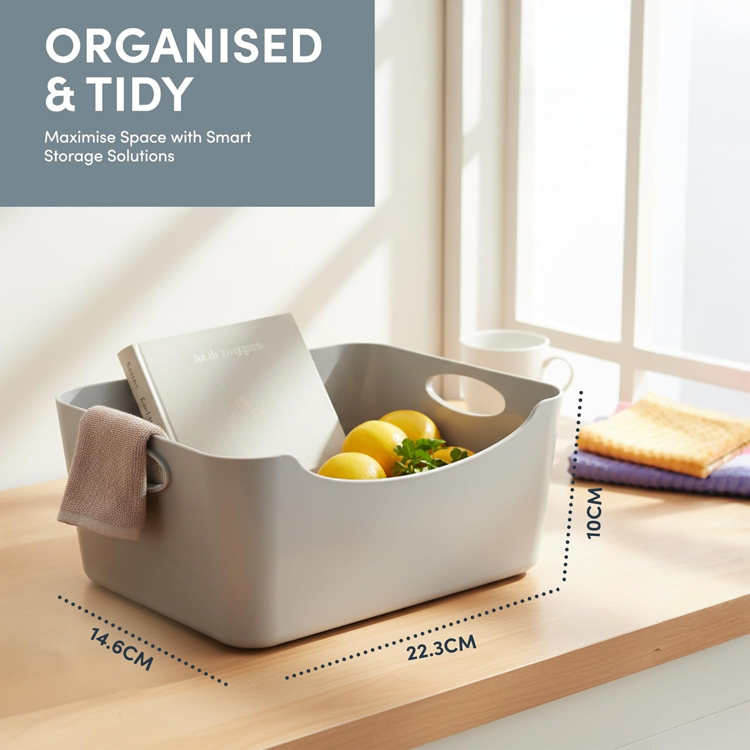 KEPLIN 5Pack Storage Baskets BPA-Free Dishwasher Safe Kitchen Organiser