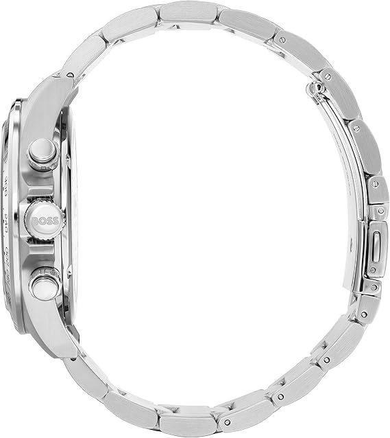 Men's 43 mm Chronograph Quartz Watch Hero Collection with Stainless Steel Bracelet Link or Mesh, Date Function, 3 Sub-Dials, 5ATM Water Resistant