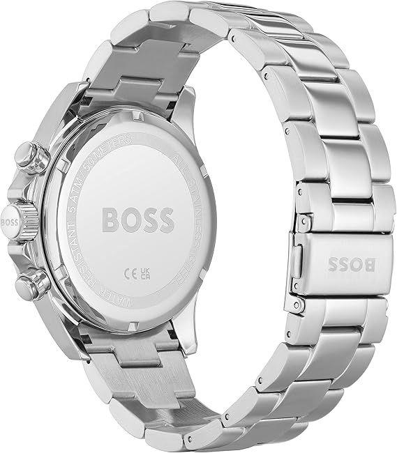 Men's 43 mm Chronograph Quartz Watch Hero Collection with Stainless Steel Bracelet Link or Mesh, Date Function, 3 Sub-Dials, 5ATM Water Resistant