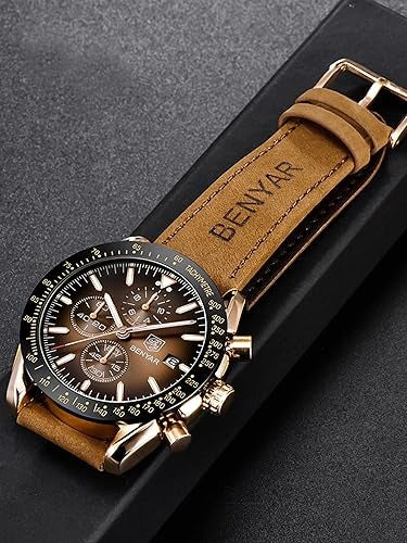 Mens Watches Analog Quartz Chronograph Waterproof Luminous Men's Wrist Watches Business Casual Fashion Designer Big Face Dress Watch