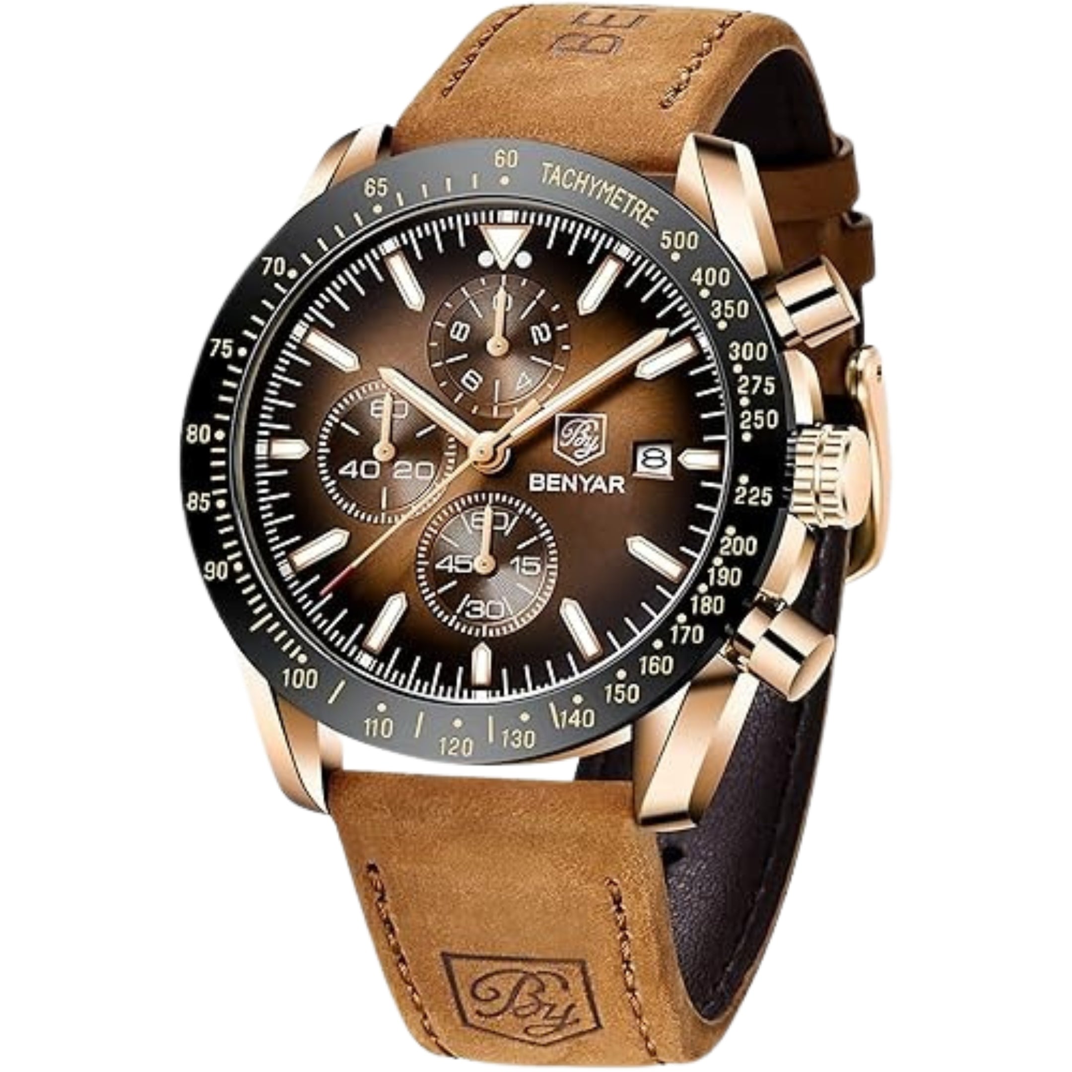 Mens Watches Analog Quartz Chronograph Waterproof Luminous Men's Wrist Watches Business Casual Fashion Designer Big Face Dress Watch