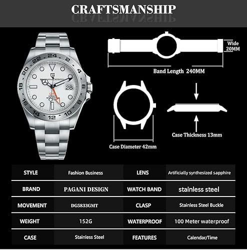 Pagani Design PD1682 GMT Automatic Diver Watch 42mm