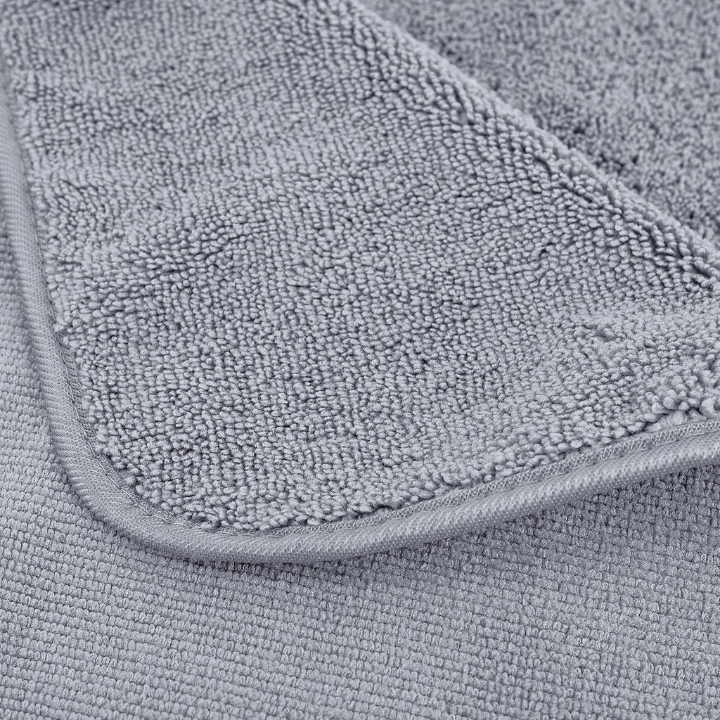 POLYTE 6-Piece Microfibre Bath Towel Set – Plush, Quick Dry, Lint-Free, Grey