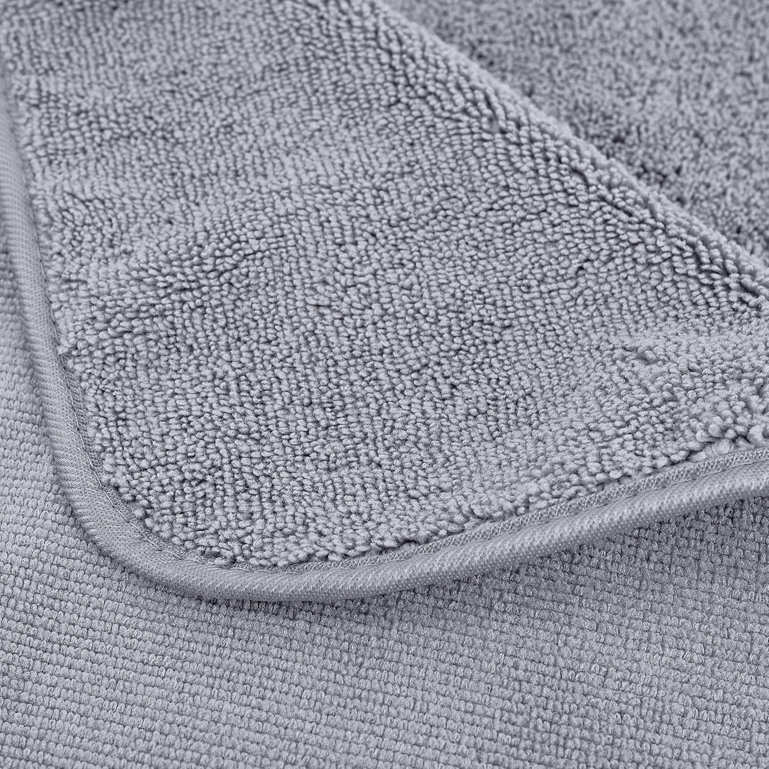 POLYTE 6-Piece Microfibre Bath Towel Set – Plush, Quick Dry, Lint-Free, Grey