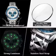 Luxury Men's Blue Dial Watch – Fashion Business Wristwatch for Men | Elegant Gift Timepiece