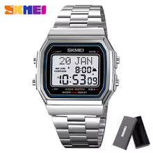 2113 Men's Islamic Prayer Watch – Azan Alarm, Qibla Compass, Hijri Calendar & Digital Sports Wristwatch with Backlight