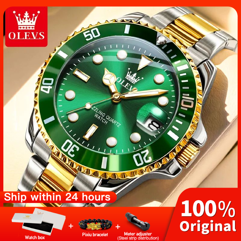 5885 Men's Watch – Waterproof Stainless Steel Wristwatch with Automatic Date Display | Luxury Business Watch for Men